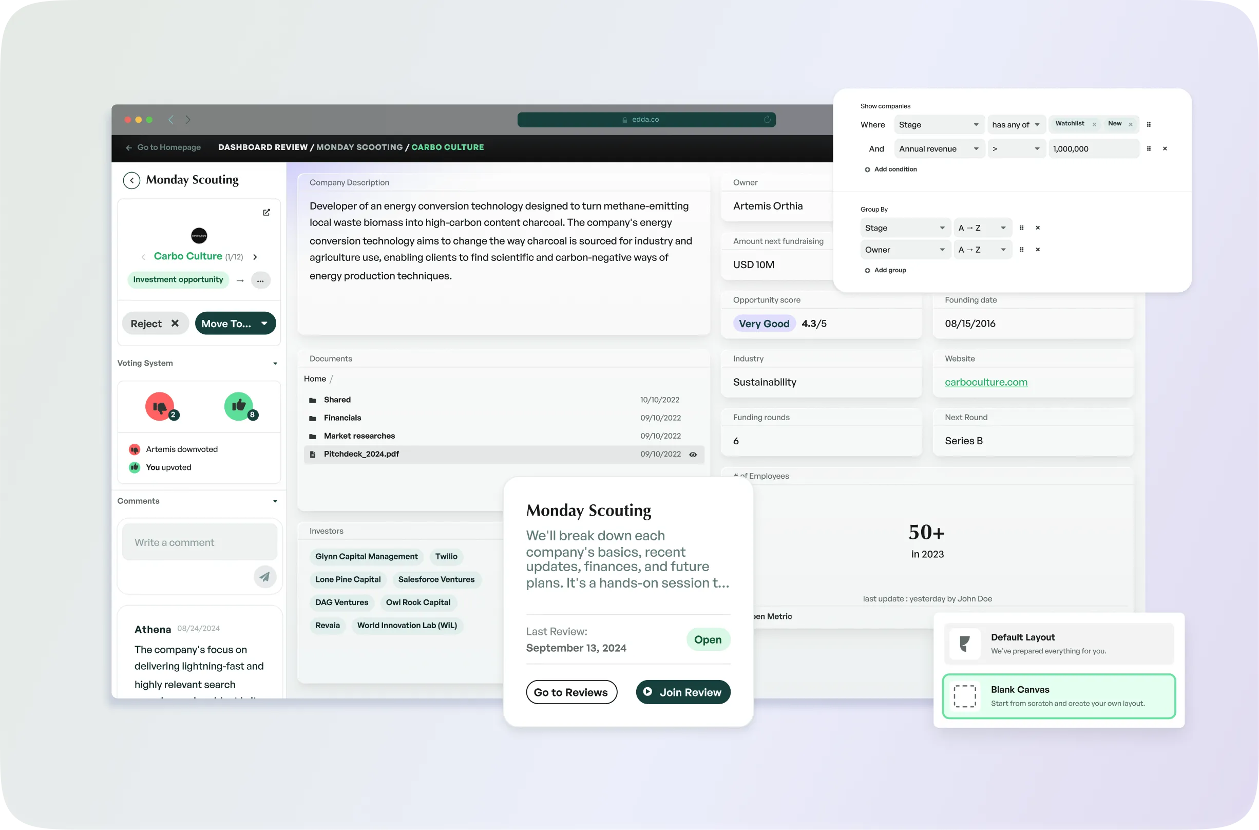 <p><strong>Review deals,</strong> no slides needed</p>