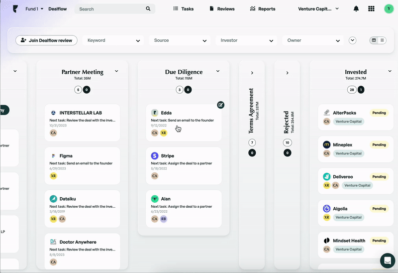 Managing Deal Flow &amp; Portfolio Management