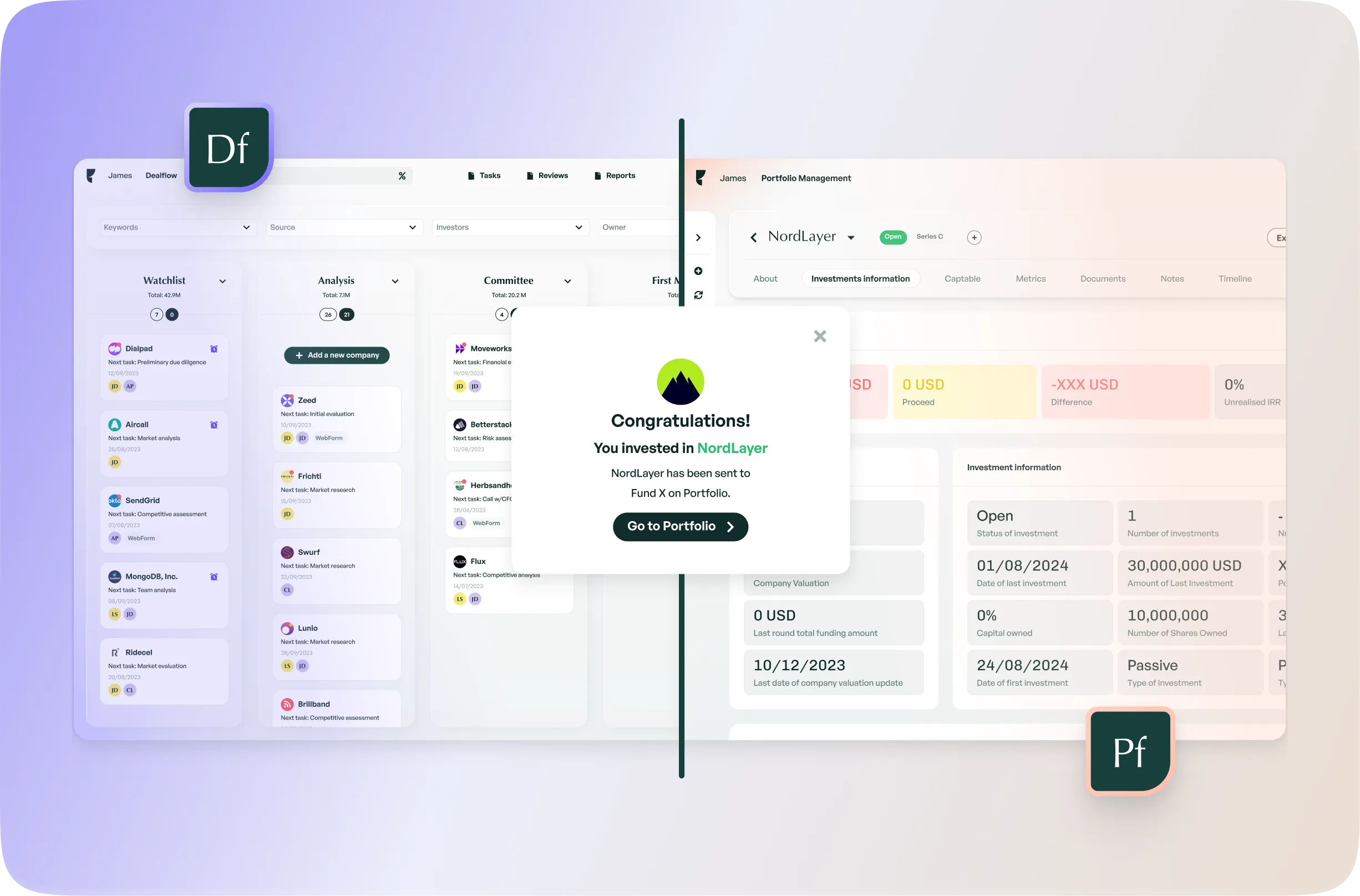 <p>Dealflow to Portfolio</p>