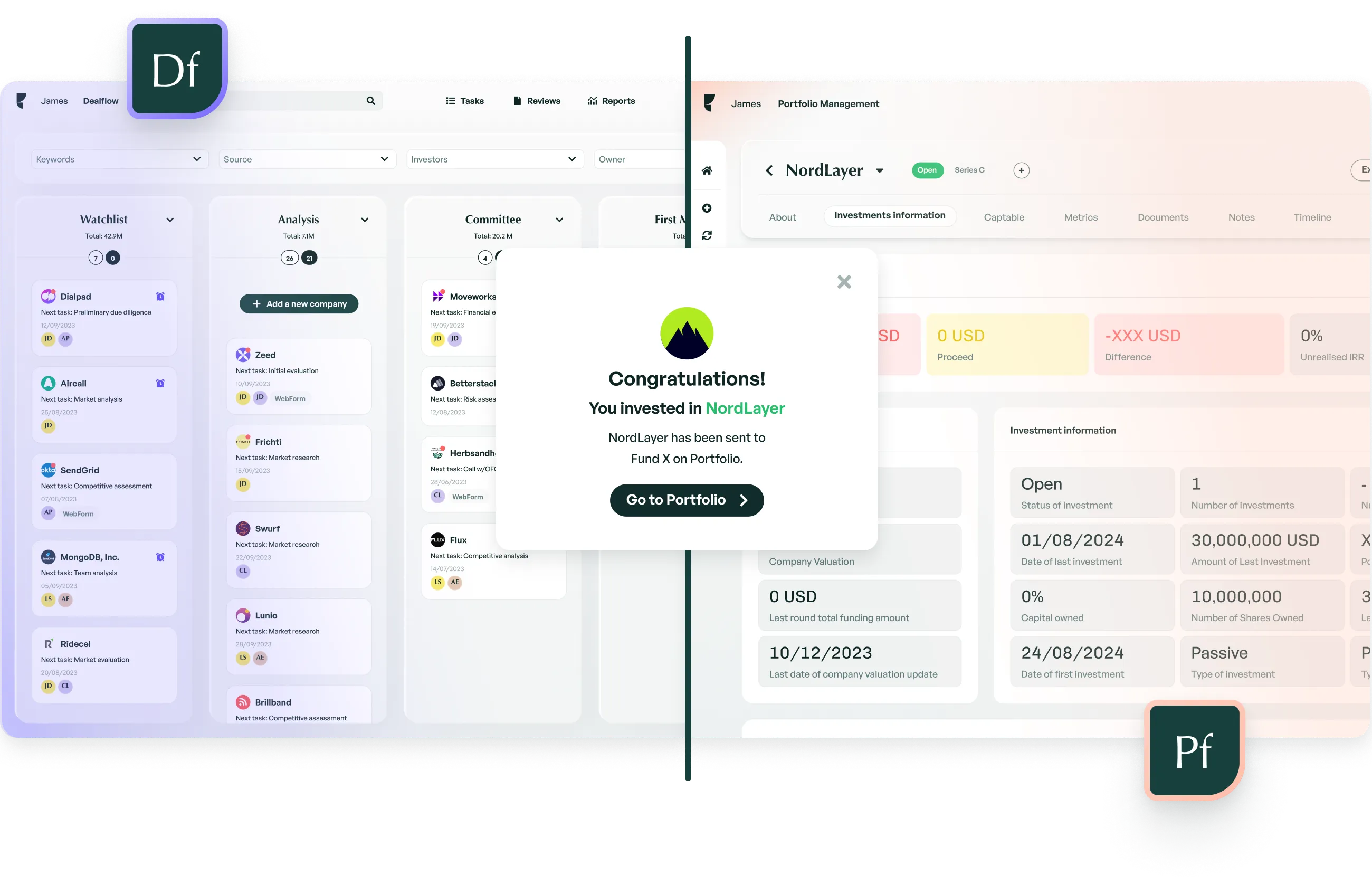 Seamless Dealflow to Portfolio